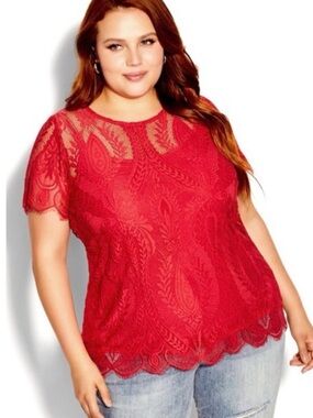 Rare Find City Chic Beautiful Lace Top